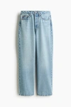 H&m Straight High Waist Ankle Jeans In Blue