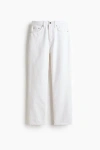 H&m Straight High Waist Ankle Jeans In White