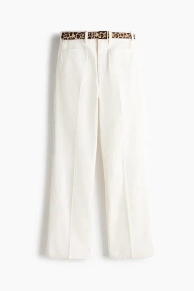 H&m Straight Leg High Waist Jeans In White