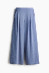 H&m Straight Pull-on Trousers In Blue