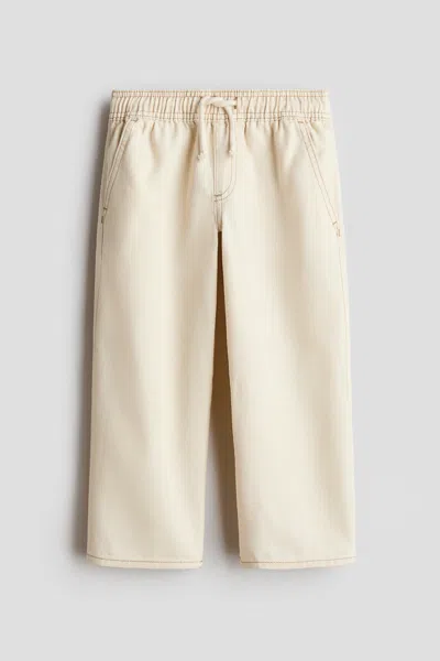 H&m Kids' Straight-cut Denim Joggers In Neutral