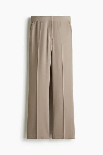 H&m Straight-leg Creased Pants In Neutral