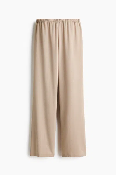 H&m Straight-leg Crêpe Pants In Neutral