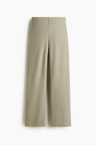 H&m Straight-leg Jersey Trousers In Neutral