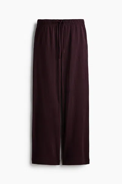 H&m Straight-leg Joggers In Burgundy
