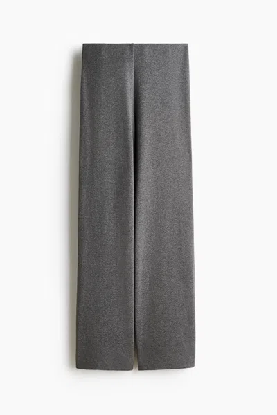 H&m Straight-leg Knit Pants In Gray