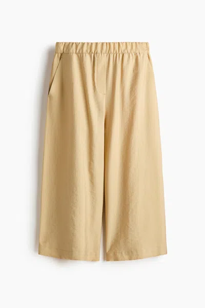 H&m Straight-leg Lyocell-blend Pants In Neutral
