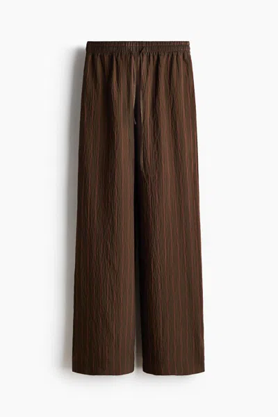 H&m Straight-leg Pull-on Pants In Brown