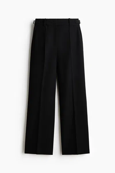 H&m Straight-leg Twill Pants In Black