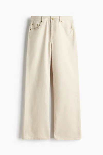H&m Straight-leg Twill Pants In Neutral