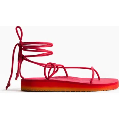H&m Strappy Flatform Sandals In Red
