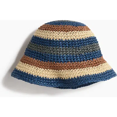 H&m Straw Bucket Hat In Multi