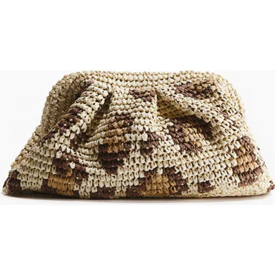 H&m Straw Clutch In Brown