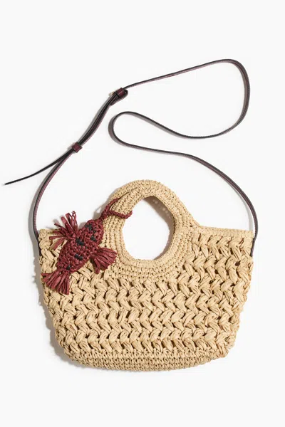 H&m Straw Crossbody Bag In Beige
