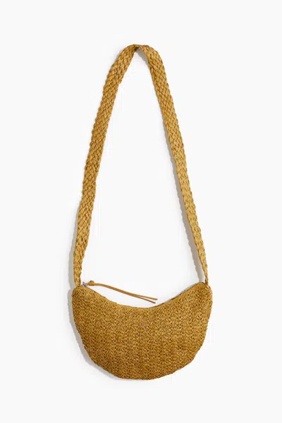 H&m Straw Crossbody Bag In Khaki Green