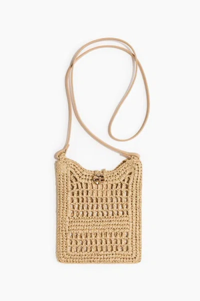 H&m Straw Phone Bag In Neutral
