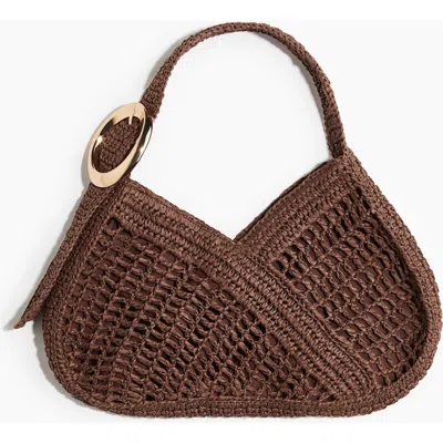 H&m Straw Shoulder Bag In Brown