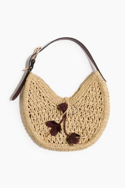 H&m Straw Shoulder Bag In Neutral