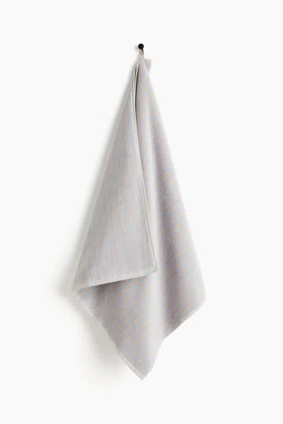 H&m Striped Bath Towel In Gray