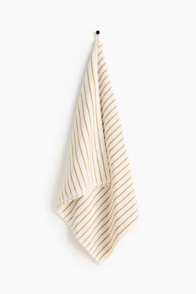 H&m Striped Bath Towel In Brown