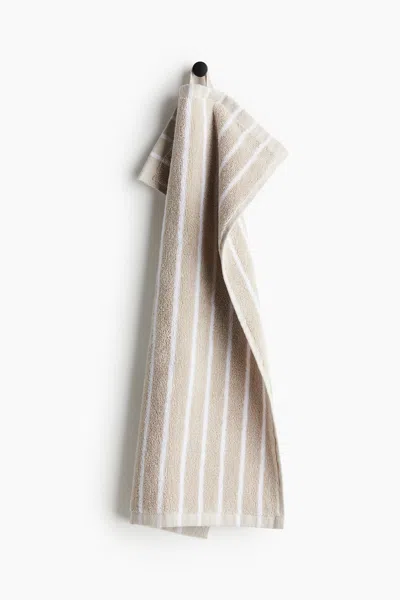 H&m Striped Guest Towel In Neutral