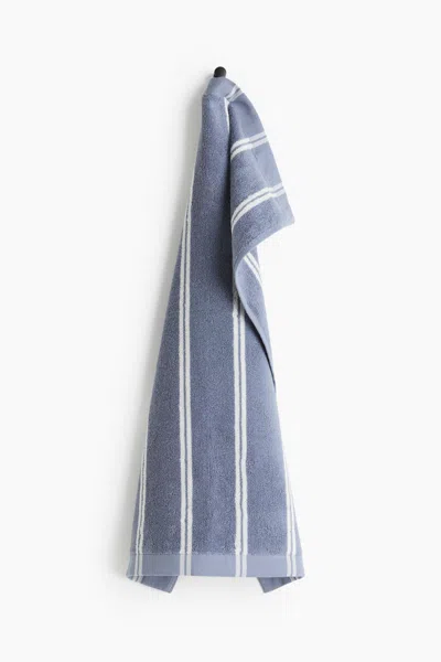 H&m Striped Hand Towel In Blue