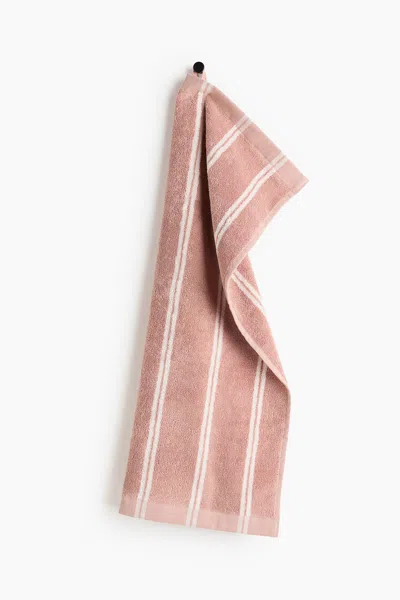 H&m Striped Hand Towel In Pink