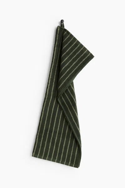 H&m Striped Hand Towel In Green