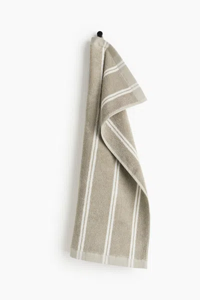 H&m Striped Hand Towel In Green