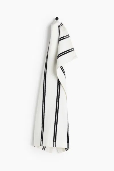 H&m Striped Hand Towel In White