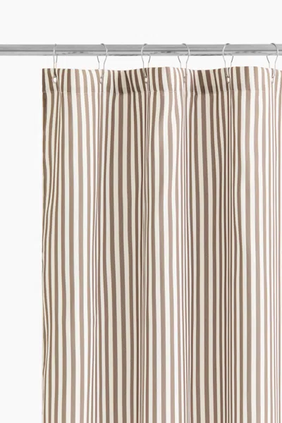 H&m Striped Shower Curtain In Brown