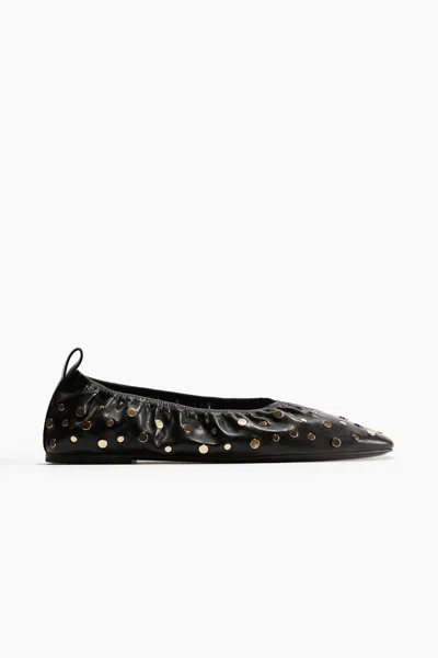 H&m Studded Ballet Flats In White