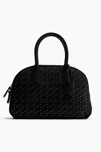 H&m Studded Bowler Bag In Black