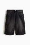 H&m Super Baggy Denim Shorts In Black