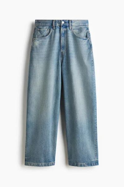 H&m Super Baggy Jeans In Blue