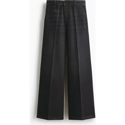 H&m Super Wide High Jeans In Black