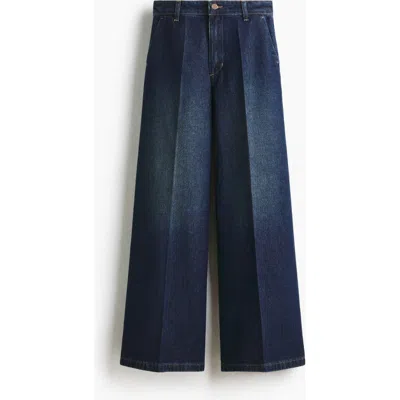 H&m Super Wide High Jeans In Blue