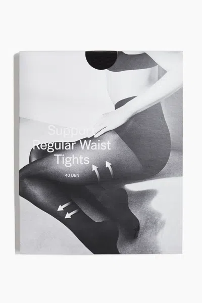 H&m Support Tights 40 Denier In Black