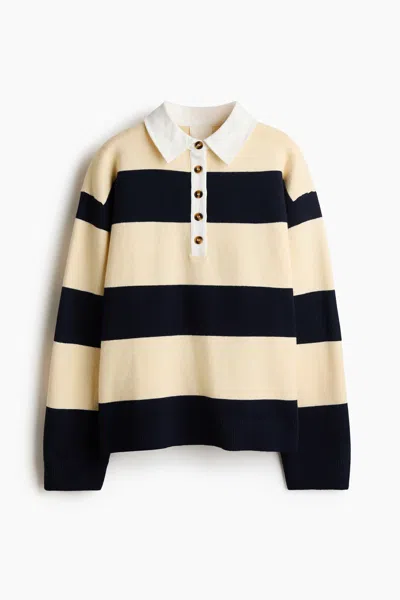 H&m Sweater With Collar In Black