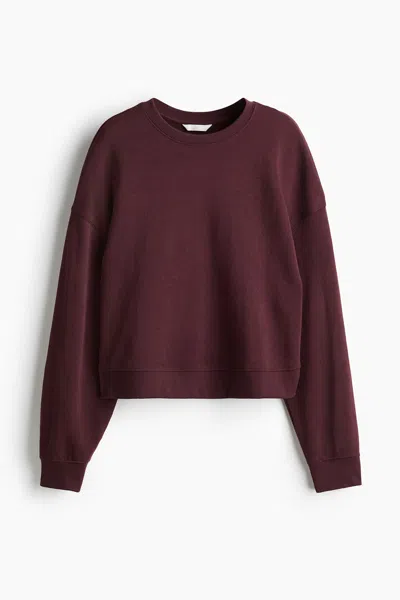 H&m Sweatshirt In Burgundy
