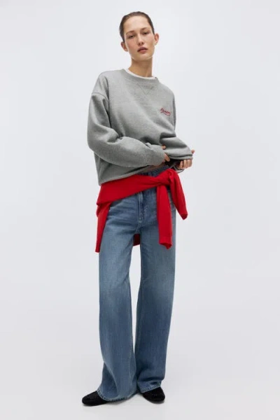 H&m Sweatshirt With Motif In Gray
