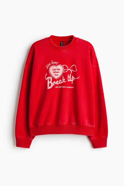 H&m Sweatshirt With Motif In Animal Print