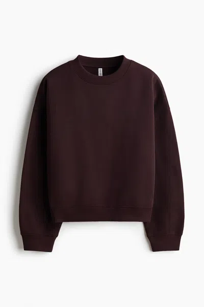 H&m Sweatshirt With Printed Motif In Brown