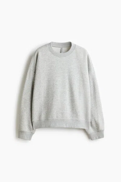 H&m Sweatshirt With Printed Motif In Gray