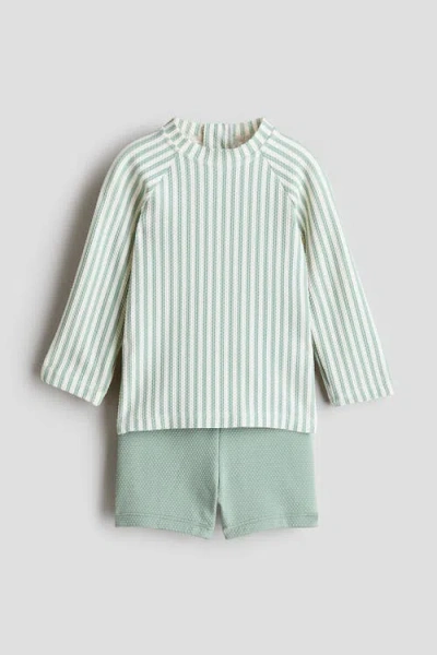 H&m Babies'  Swim Set Upf 50 In Green