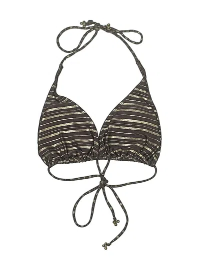 Pre-owned H&m Swimsuit Top Brown Print Pattern Swimwear