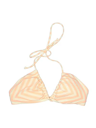 Pre-owned H&m Swimsuit Top Gold Chevron/herringbone Pattern Swimwear