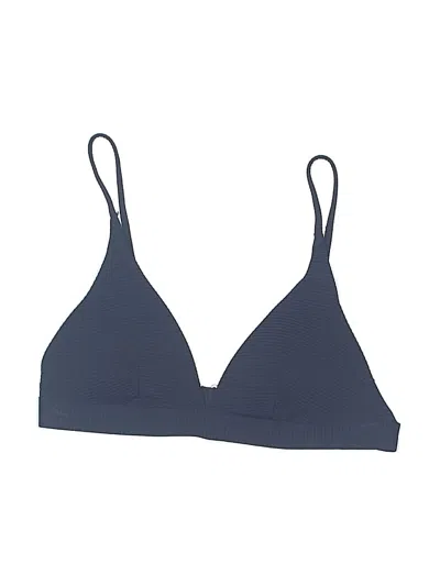 Pre-owned H&m Swimsuit Top Gray Solid Pattern Swimwear