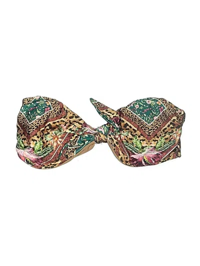 Pre-owned H&m Swimsuit Top Green Paisley Pattern Swimwear