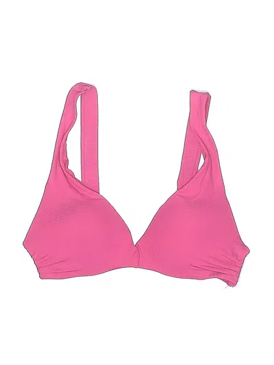 Pre-owned H&m Swimsuit Top Pink Solid Pattern Swimwear